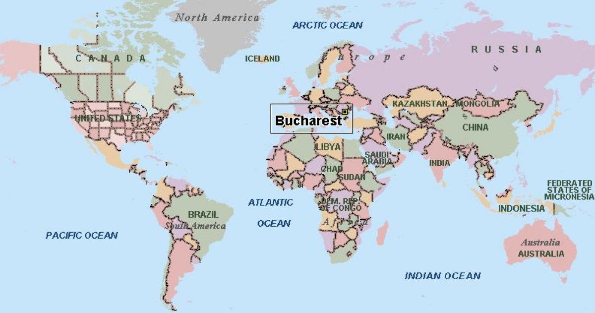 Mapa de bucarest món 